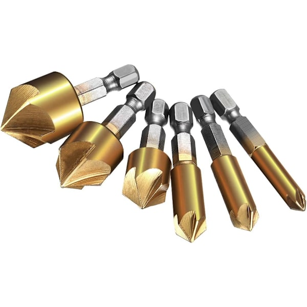 Försänkningsborr, försänkningsborr set 6 st 1/4'' Hex S