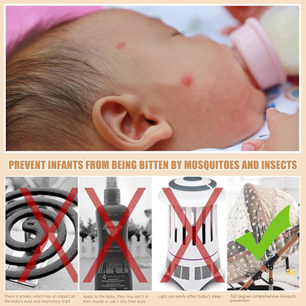 (Hvid Daisy) Myggenet til barnevogn, Baby Pram Net Bærbar Daisy Print Barnevognsnet Dækning Per