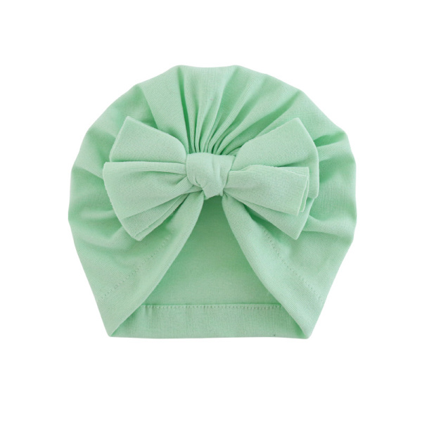 Baby Turban Nyfødt Bonnet Hårbånd Baby Jente Bomulls Bonnet Sløyfe Søt Hatt for Babyjenter Spedbarn 17.5*17.5cm J