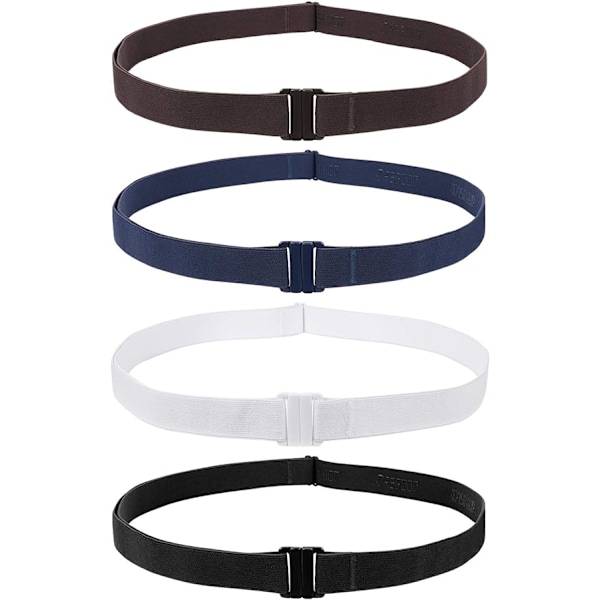 Elastisk belte for kvinner, usynlig elastisk meshbelte med flat spenne til jeans