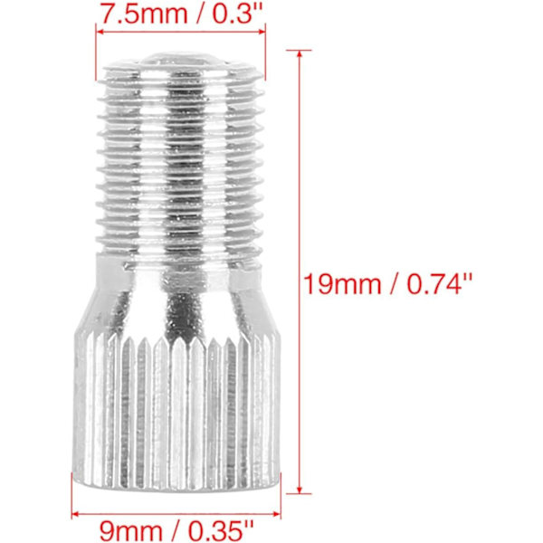 4 stk. 19 mm krom dækventilforlængeradapter til bil lastbil
