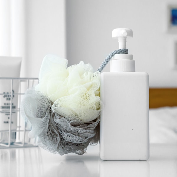 Abrikos Ris-Badebolde Queen Size Badeværelse Blød VASK Gud Forsyninger Glitrende Badeblomst Net Tofarvet Splejsning