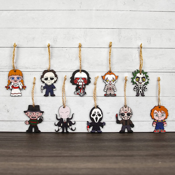 10 stk. Horrorfilm-charms/Scary Movie Character Charms/Halloween WoodenP