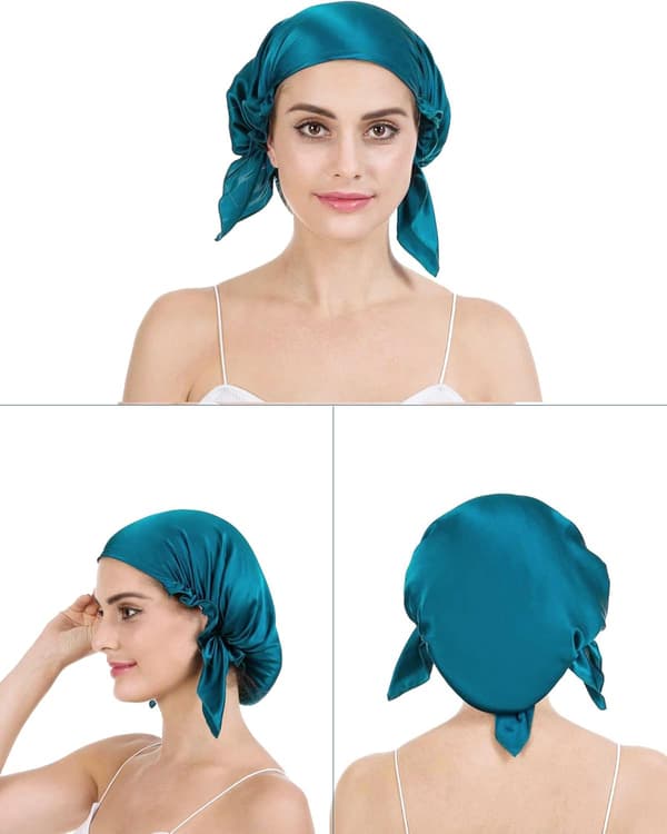 Nattmössa för kvinnor med justerbar elastisk band (Peacock Blue)