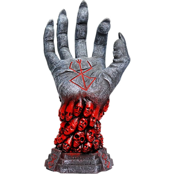 Berserk-figur Hånd av Gud-skulptur Anime-skjeletstatue Rune Djevelhånd Resin-ornament Halloween