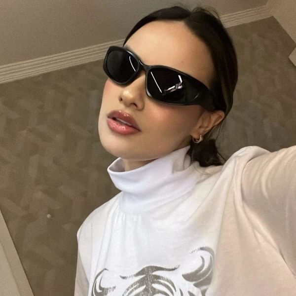 2 Par Solglasögon med Omslutande Design Futuristiska Sport Ovala Glasögon Punk Shades Solglasögon Kvinnor Män Mode Trendiga Shades N