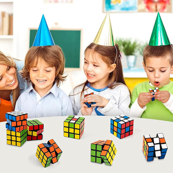 12 stycken Mini Magic Cubes, 3*3*3cm Puzzle Magic Cubes, Speed ​​