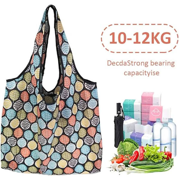 Tote väska Canvas väska Shopping väska Fällbar Blommig tyg Återanvändbar