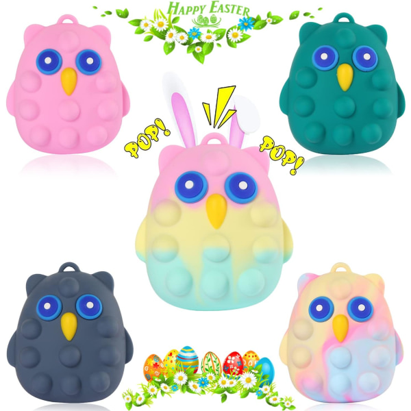 5 PCS Pop Fidget Ball Owl Popper Its Toys 3D Anti-Pressure Squeeze Pop Ball