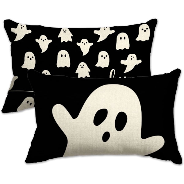 2 stk Halloween pudebetræk 30x50cm spøgelse Halloween talje pudebetræk dekoration udendørs Halloween p
