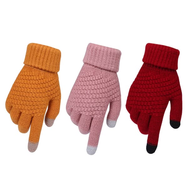 3 par dam vinter touch screen handskar varma fleecefodrade stickade handskar El