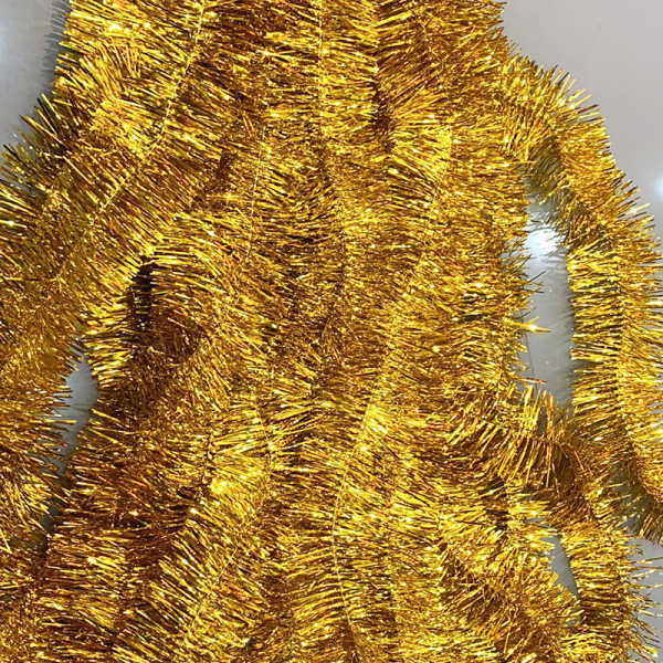 26,2 ft Long Roll Gold Tinsel Twist Garland, glänsande metallisk foliedekoration