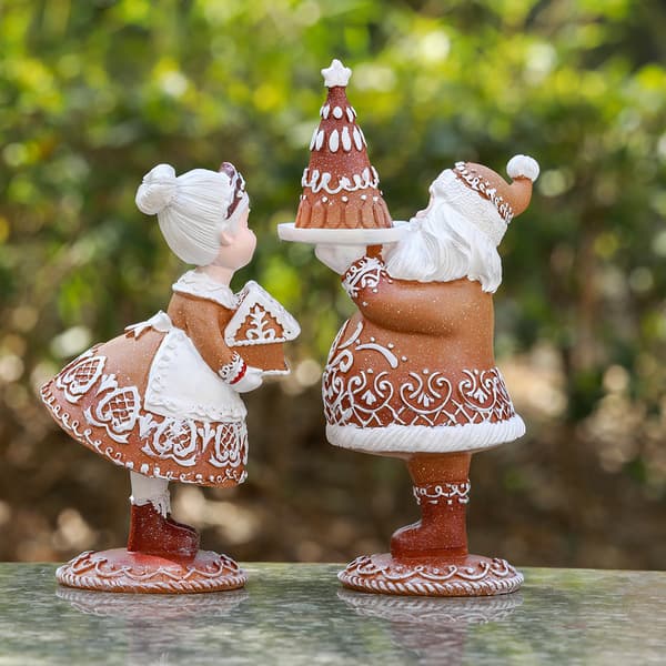 Julepynt til innendørs, resin pepperkakefruen, brun, vakker romdekorasjon, 6.5*8*16cm B