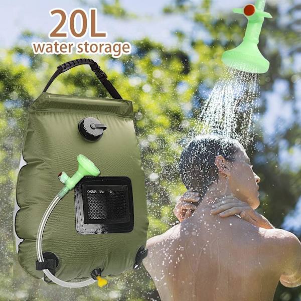 20L Camping Solarduschpåse, Bärbar Solarduschpåse, Solardusch