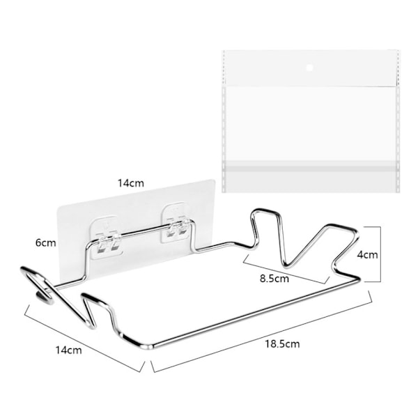 Hengende søppelposeholder, søppelposeholder i rustfritt stål, veggmontert lim søppelpose