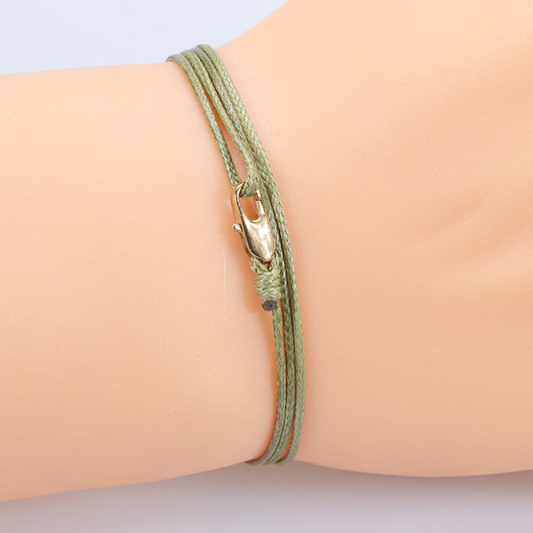 5-pakke (bilde farger) Håndlagde tynne hummerlås armbånd for menn og kvinner - Minimalistiske stoff armbånd - Vannbestandig A