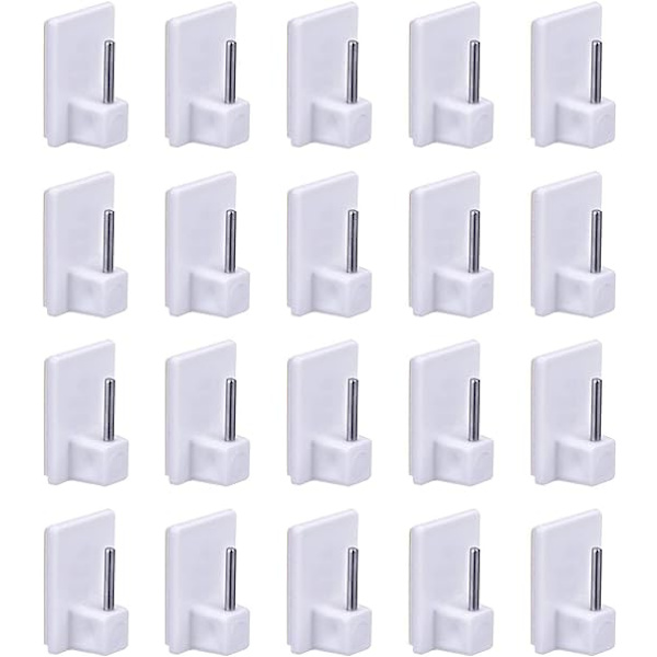 20-pack självhäftande gardinstångskrokar, 3M små självhäftande krokar, Mini gardinstångsbeslag, självhäftande väggnyckelkrok I