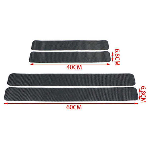 Bildørtrin kulfiber sticker anti-ridse strip anti-spark beskyttelsesfilm pad dørtrin universal carbon