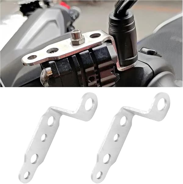 Silver 2-pack Motorcykel Spotlight Fäste Silver Bakspelspegel Mi