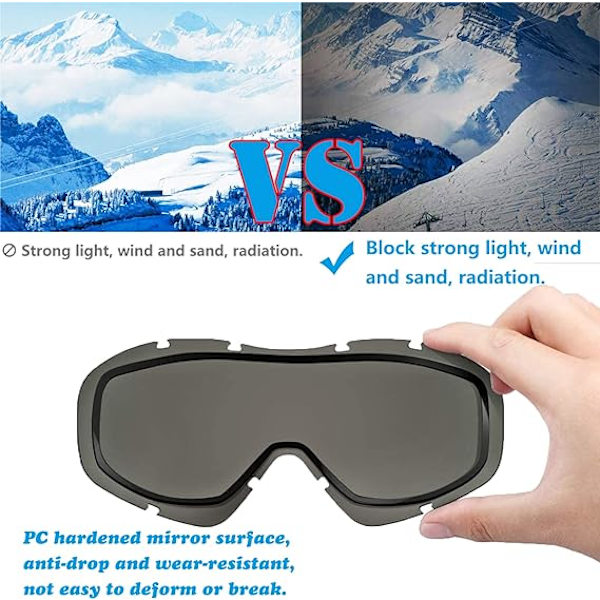 Skimasker og skibriller, skibriller, Uv400 beskyttelse snowboard Go