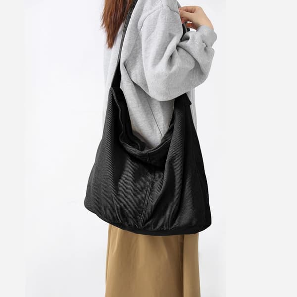Axelväska i manchester, unisex Svart