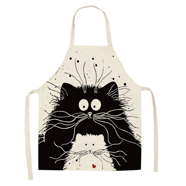 Söt tecknad unisex matlagningsförkläde A-Fiori cat2 grillförkläde