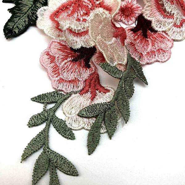 Applikation Sy-på Stryge-på Patch Blomst DIY Broderi Patch Blå Pa D