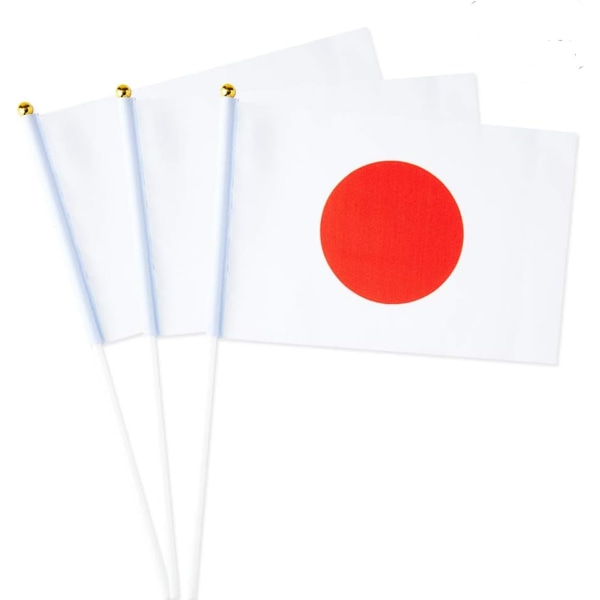 Japan Flag Japanese Small Stick Mini Hand Held Flags Decorations (30 Pieces