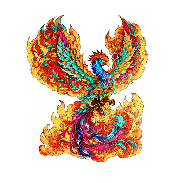 (Färgglad Fenix) Träpussel för vuxna (42x33cm, 220 st), Unika pusselgåvor, Träpussel