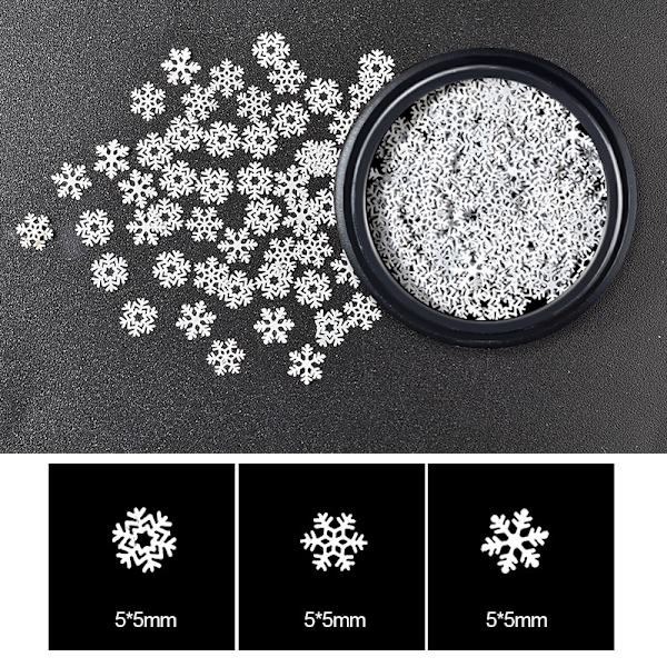 Neglekunstdekorasjon 2-sett, 3D neglestikker Dekaler Vinter Jul Snøfnugg Metall Neglekunst Tilbehør Avtakbart