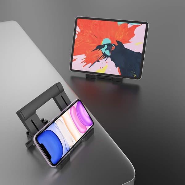 Sort, Tablet/Telefonholder, Universal Multi-Vinkel Justerbar Hol