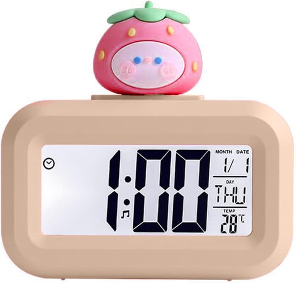 Högdefinitions LCD-väckarklocka med bakgrundsbelyst display Multifuncti