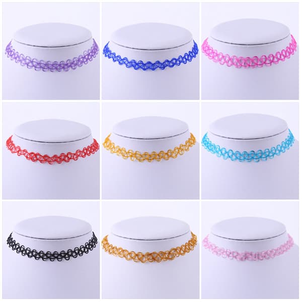 12-pak Chokers/Halskæder - One Size Gul One Size