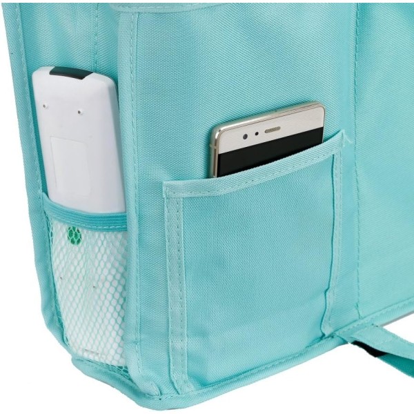 Grønn Seng Organizer - 8 Lommer Sengside Henge Oppbevaringspose med Stropp for Mobiltelefon, Tablet, Bøker, Vev, Ideell for C