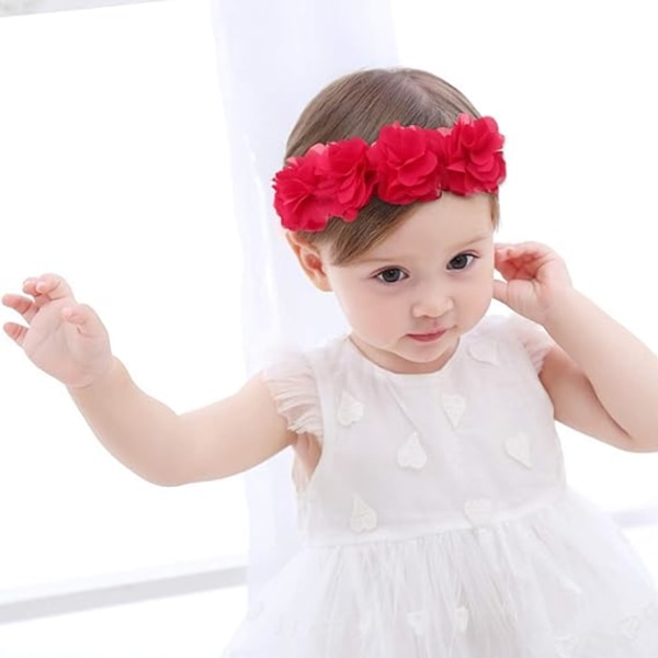 Flower Crown Baby Pandebånd Nyfødt Blomster Fødselsdag Pandebånd til 0-3 år