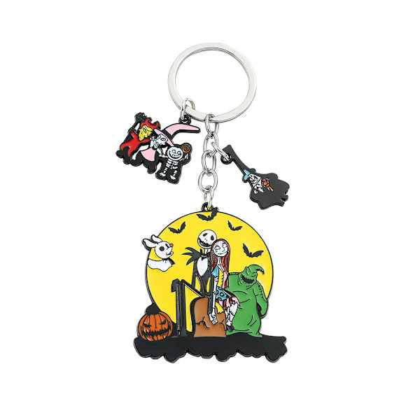 The Nightmare Before Christmas nøglering, Jack Skellington horror nøglering, gave til kvinder, gul H