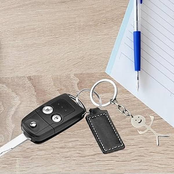 Sjov Smiley Face Figur Keychain med Tegnsprog - Finger Stickman - Sød Trendy Taske/Bilnøglevedhæng - Pargave Y