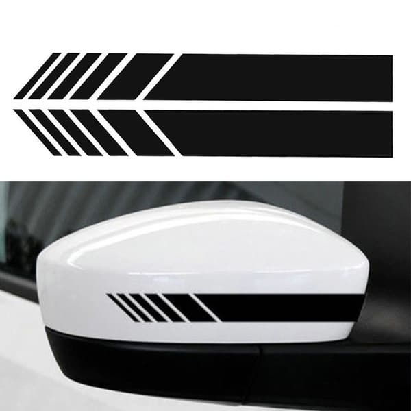 14*3CM (Musta) Auton taustapeilin tarrat raidallisella designilla St