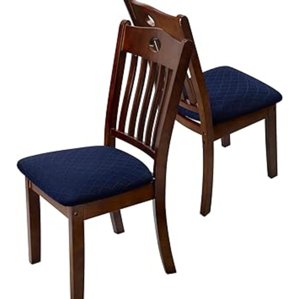 (Mörkblå, 1) Waffle Jacquard Stolsöverdrag Stretch Sitsöverdrag Skydd för Matrum Kontor Hotell Bröllop