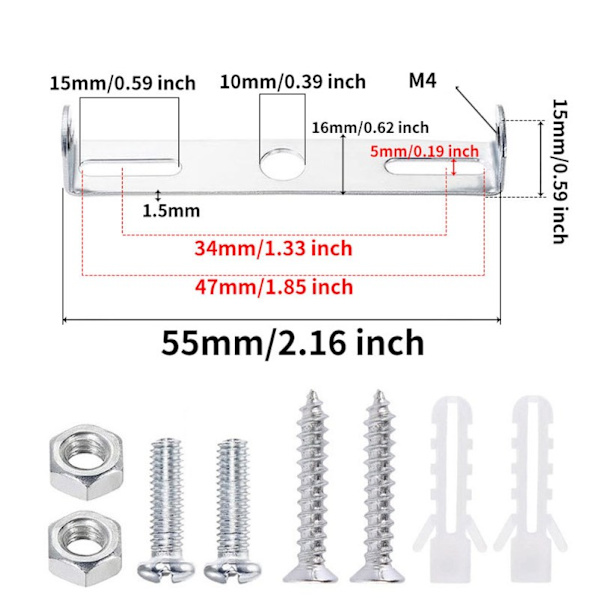 (55mm)10kpl Kattovalaisin Kattovalaisimen Kiinnike Kiinnitysteline Gro