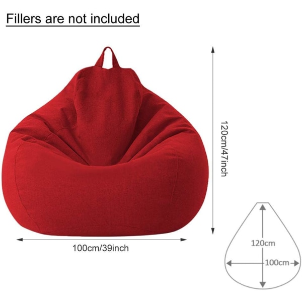 （gul）Bean Bag Cover - Bomulls- och cover 100x120cm - Dragkedja