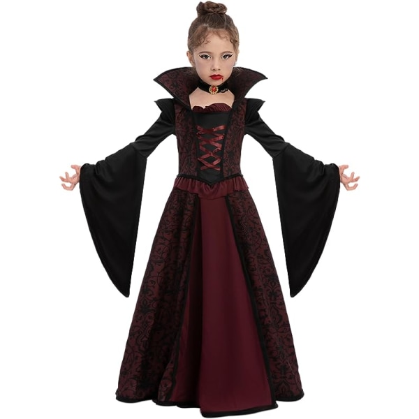 Liten 5-7 år Kostym Kunglig vampyrkostymset för flickor för