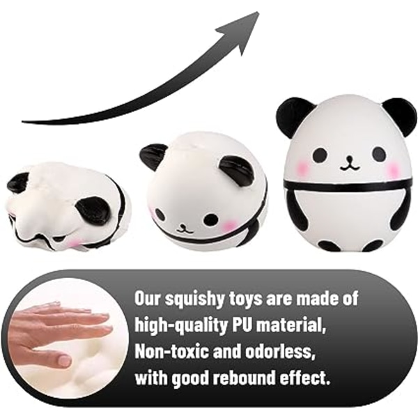 Panda Egg Nyhet Stressavlastende Leke og Gadgets (Hvit, 15cm*13cm*12cm), Kawaii Festrekvisitter Egnet for Voksne og Barn R