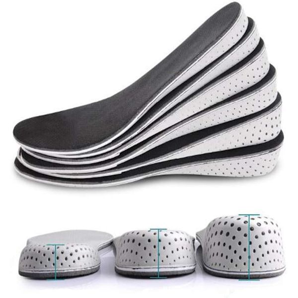 Ett par Andningsbara Höjdökande Innersulor i Memory Foam, Osynliga 3cm