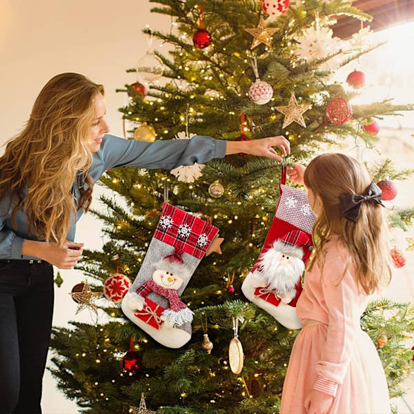 3 st, Julstrumpor Julstrumpa Påse Julstrumpa Hängande Stor Julgåva Påse Julstrumpor Häng