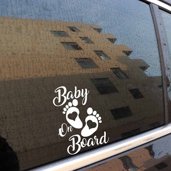 Advarsel Bilmærkat, Baby Bilrude Vinyl Mærkat 12.2*17.