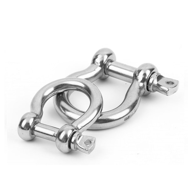 6 mm 1/4 Tomme 304 Rustfrit Stål D-Ring Shackles Skrue Stift Anker Shackle til Træk Ståltråd 6 Stk K