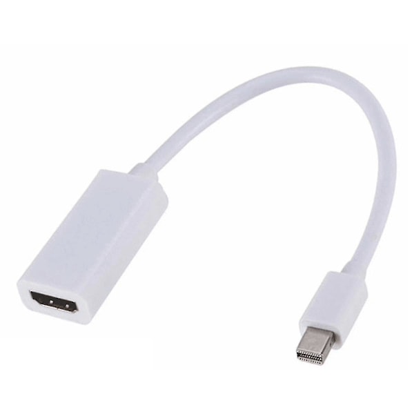 Mini dp til hdmi hunn adapterkabel - hvit