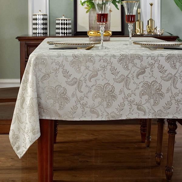 (Sandy, Rektangulär/Avlang, 130 x 180 CM (4-6 platser)) Jacquard Duk Blommig Damask Duk Sp