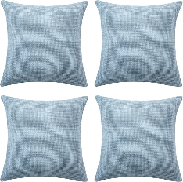 Lyseblå - Sæt af 2 Pudebetræk 45x45cm Pudebetræk Sofa Pudebetræk
